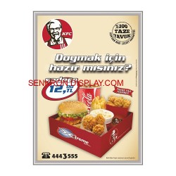 Güvenlikli Alüminyum Çerçeve - A4 21X29 25MM