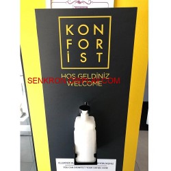 Ayak Basmalı Dezenfektan Standı Ahşap