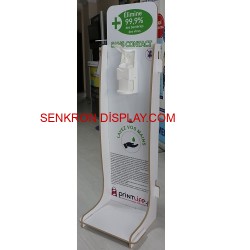 Dirsek Basmalı Dezenfektan Standı Ahşap