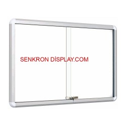 İlan Panosu Bilyalı Sürgülü Kapak Sac Zeminli 18A4