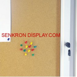 İlan Panosu 1 Kilit Mantar Zeminli 2A4 (328X738MM)